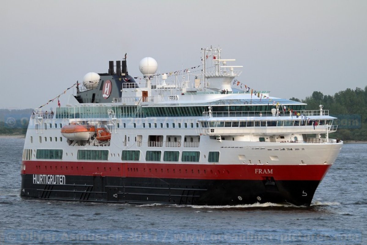 MS FRAM ist aus der Antarktis zurück in Nordeuropa - heute in Hamburg