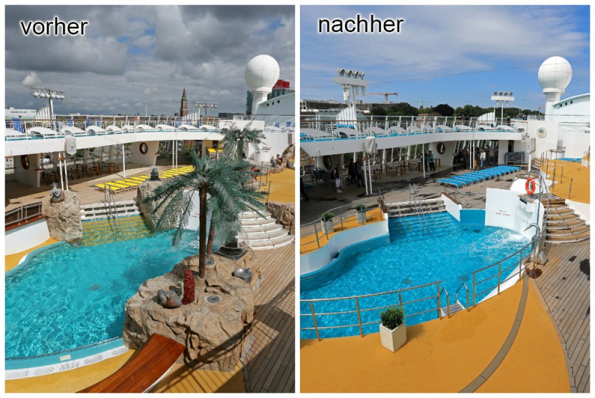 AIDAvita Vorher-Nacher-Bilder aller Neuerungen nach Werftaufenthalt