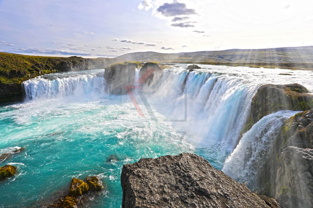 Abends am Godafoss Wasserfall auf Island