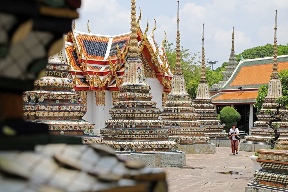 Auf dem Gelände des Wat Pho Tempel in Bangkok