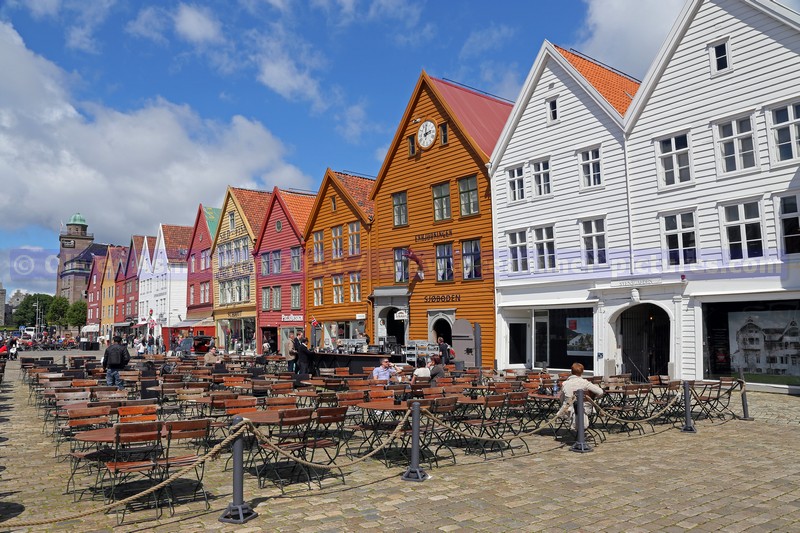 Aussenansicht der Bryggen Kontorhaeuser in Bergen Aussenansicht der Bryggen Kontorhaeuser in Bergen