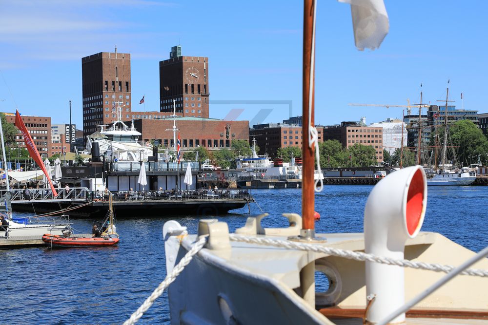 Blick auf das Rathaus von Oslo
