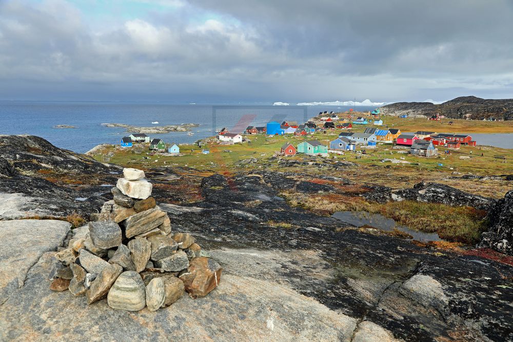 Blick über den Ort Ilimanaq, Grönland Blick über den Ort Ilimanaq, Grönland