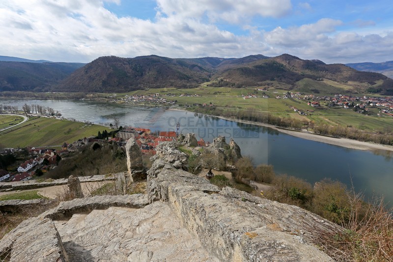 Blick von Burgruine Dürnstein über Donautal 29.03.2015
