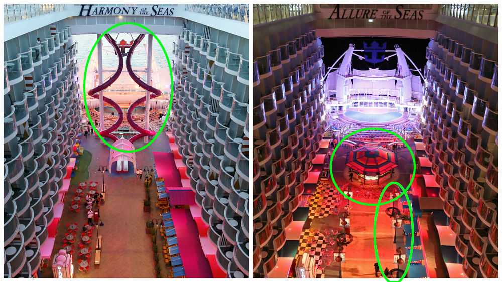 Boardwalk im Vergleich - Harmony und Allure of the Seas
