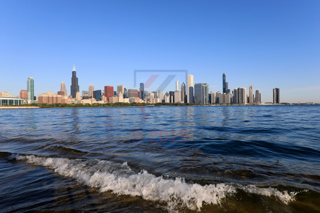 Chicago Skyline mit Lake Michigan