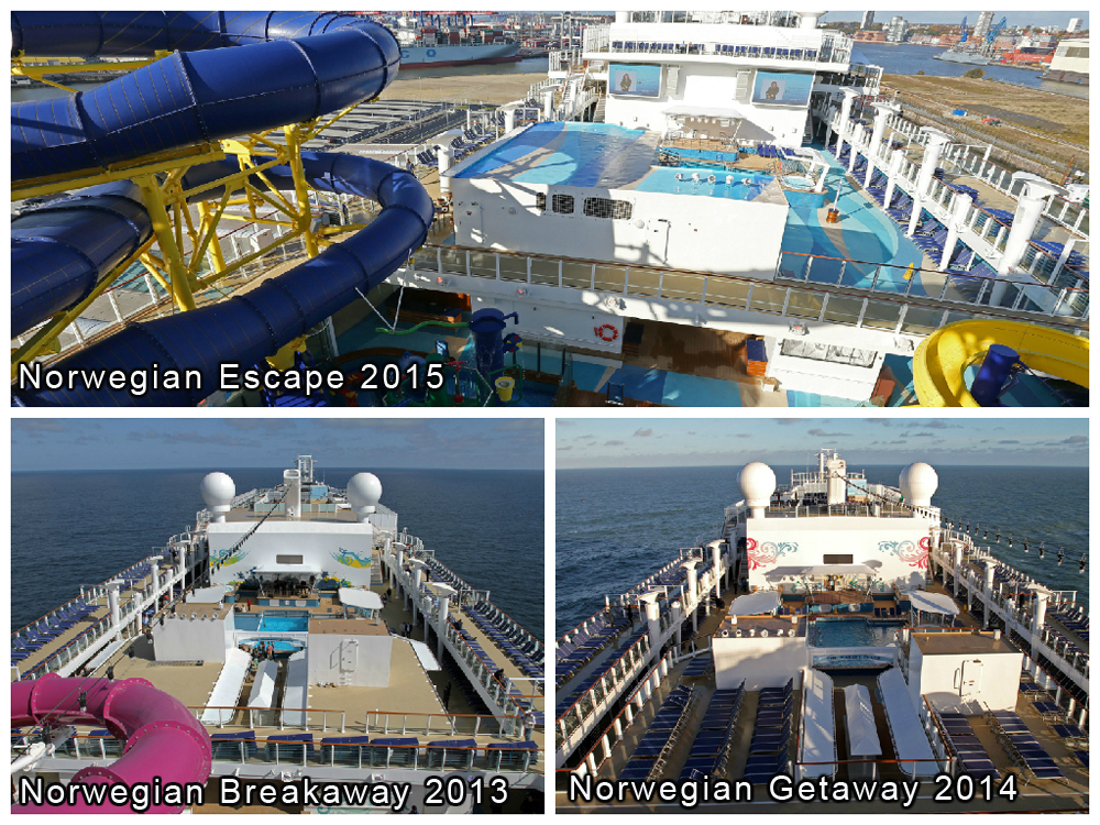 Collage Pools Norwegian Breakaway, Norwegian Getaway, Norwegian Escape