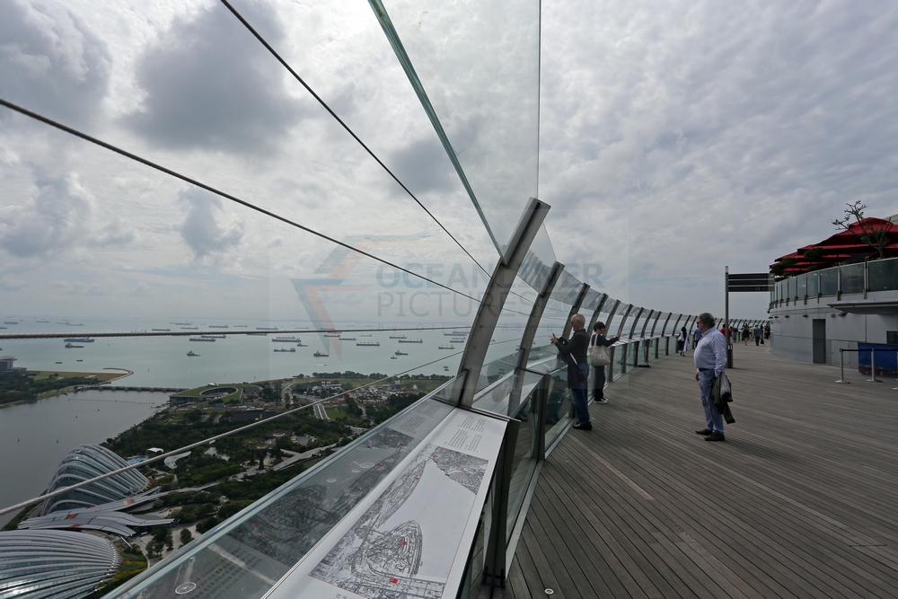 Dachterrasse Marina Bay Sands Hotel Singapur, 30.01.2016