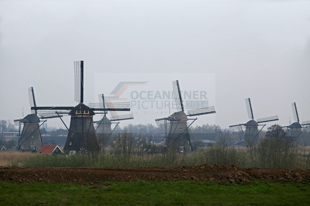 die Windmühlen von Kinderdijk in den Niederlanden