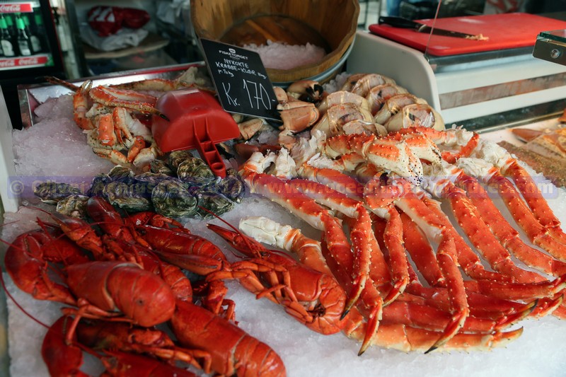 fangfrischer Fisch aus Norwegen auf dem Fischmarkt in Bergen fangfrischer Fisch aus Norwegen auf dem Fischmarkt in Bergen