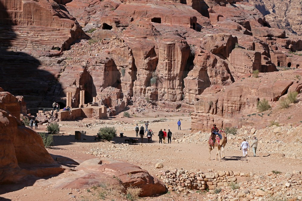 Fassadenstraße und Theater Stadt Petra Fassadenstraße und Theater Stadt Petra