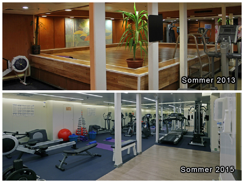 Fitnessraum und ehemaliger Poolbereich MS Berlin