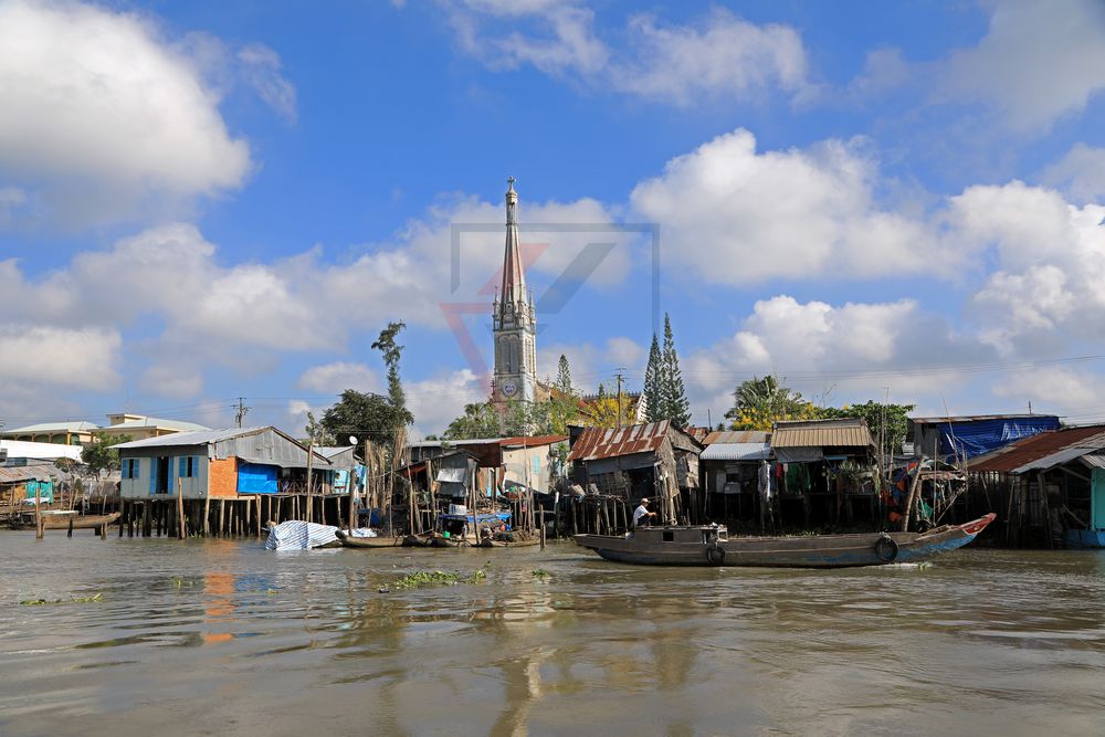 Französische Kirche in Cai Be Vietnam, Mekong Delta