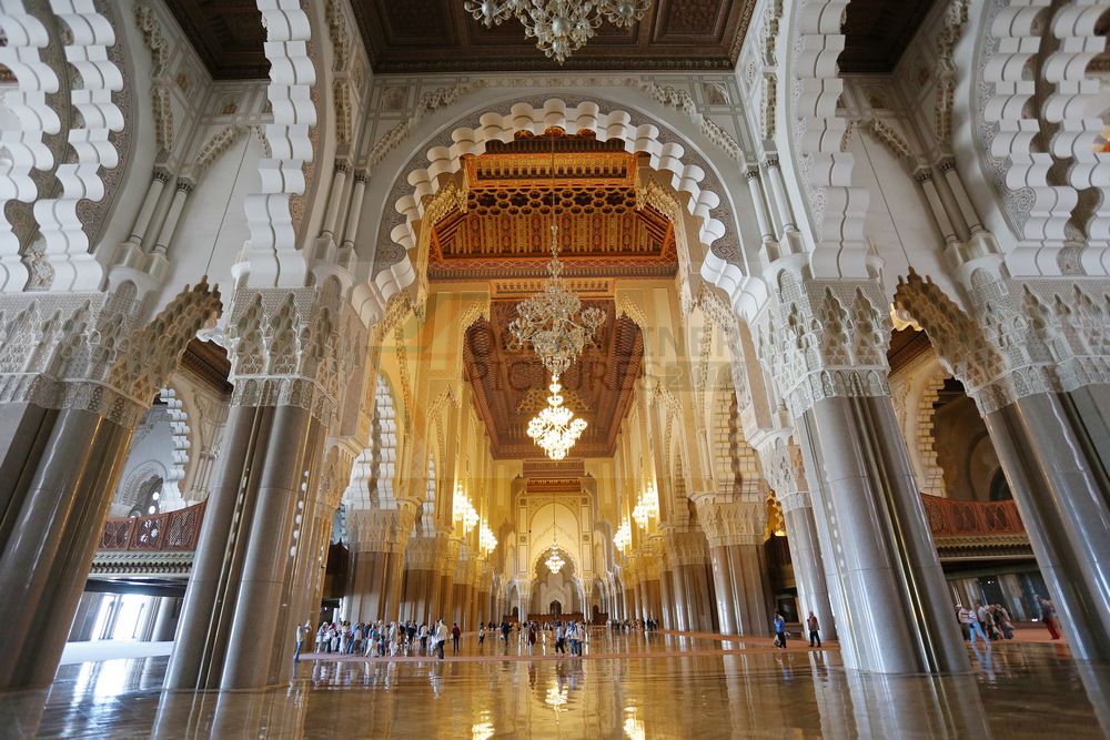großer Gebetssaal Hassan II Moschee Casablanca großer Gebetssaal Hassan II Moschee Casablanca