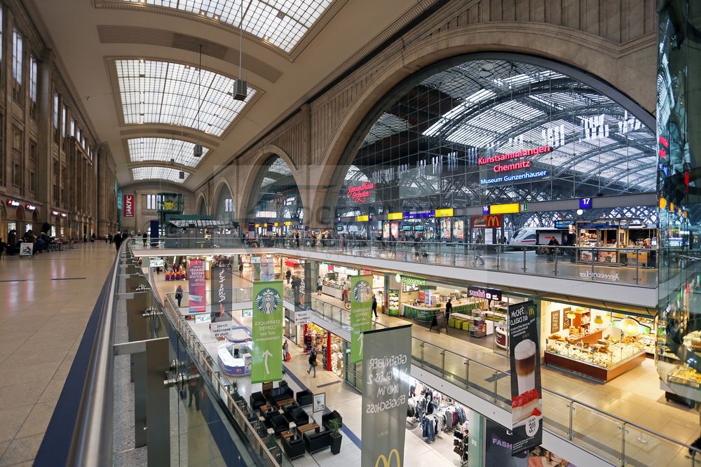 Hauptbahnhof Leipzig mit Einkaufszentrum
