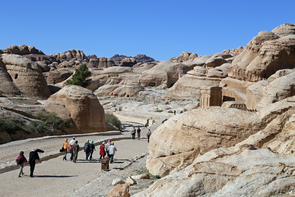 Hauptweg zur Stadt Petra in Jordanien Hauptweg zur Stadt Petra in Jordanien