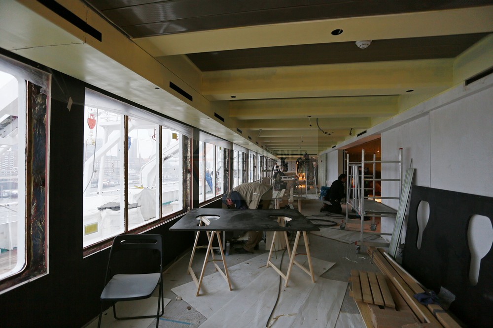 komplette Renovierung Wintergarten MS Albatros Blohm und Voss Werft 15.12.2015