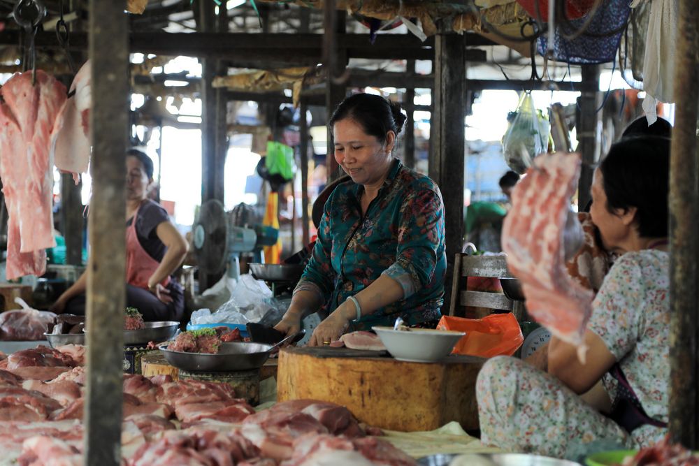 Lokaler Markt in Cai Be, Vietnam
