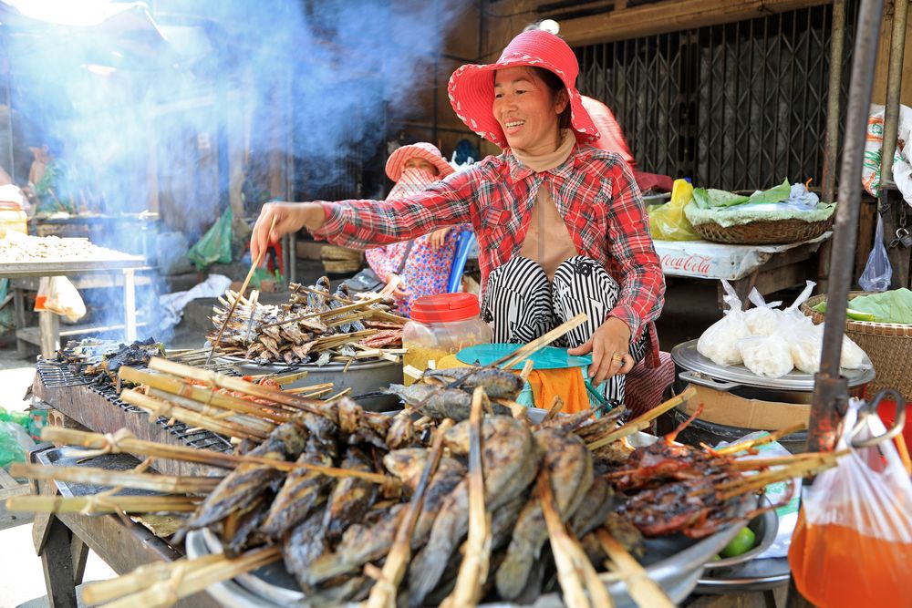 Markt in Kampong Cham Kambodscha