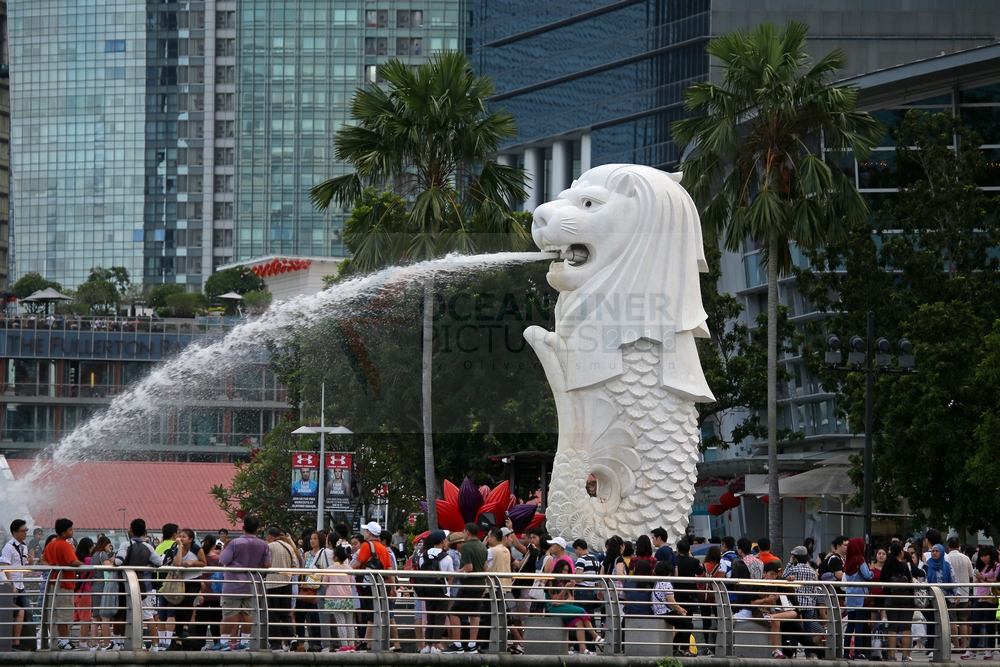 Merlion Wahrzeichen von Singapur, 30.01.2016