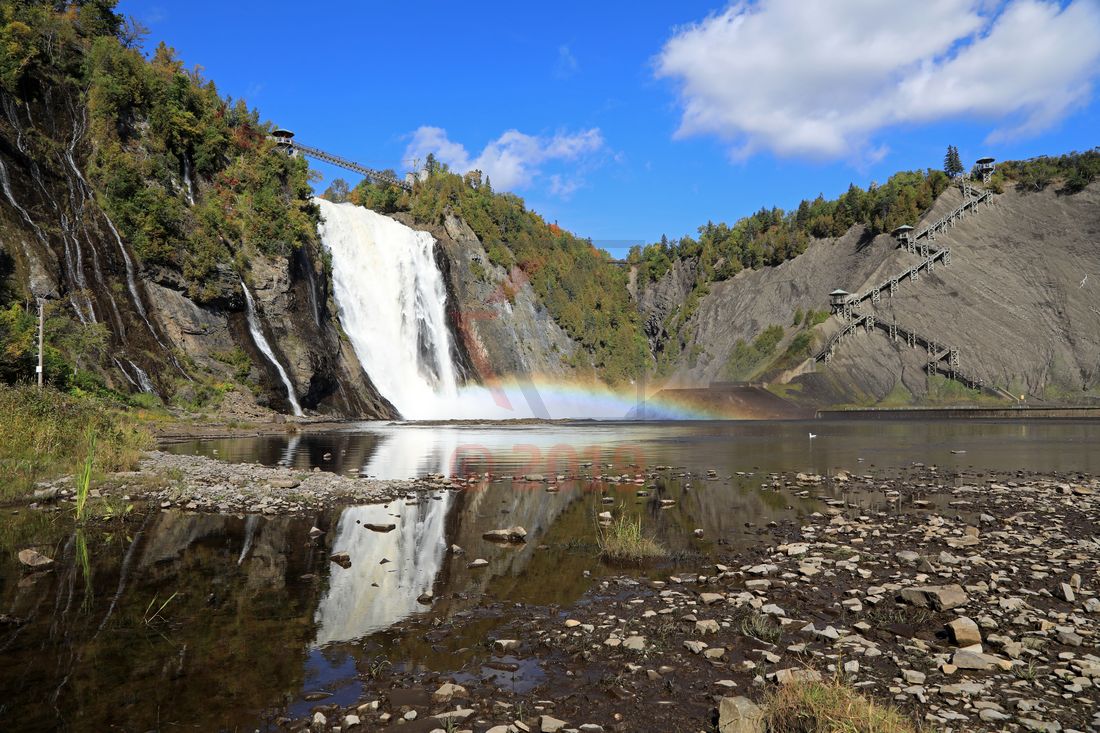 Montmorency Fall Québec, Canada, Blick vom Flusstal Montmorency Fall Québec, Canada, Blick vom Flusstal