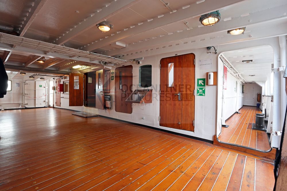 MS Nordstjernen Rezeption, Hospital und offene Promenade