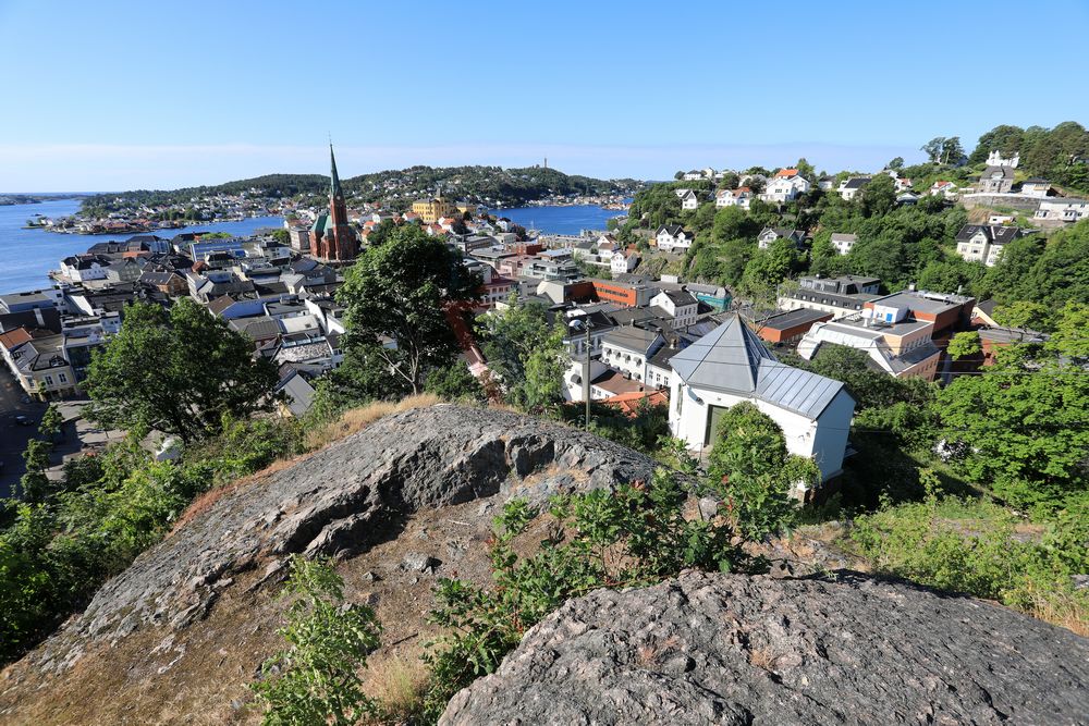 Panoramablick auf Arendal in Norwegen