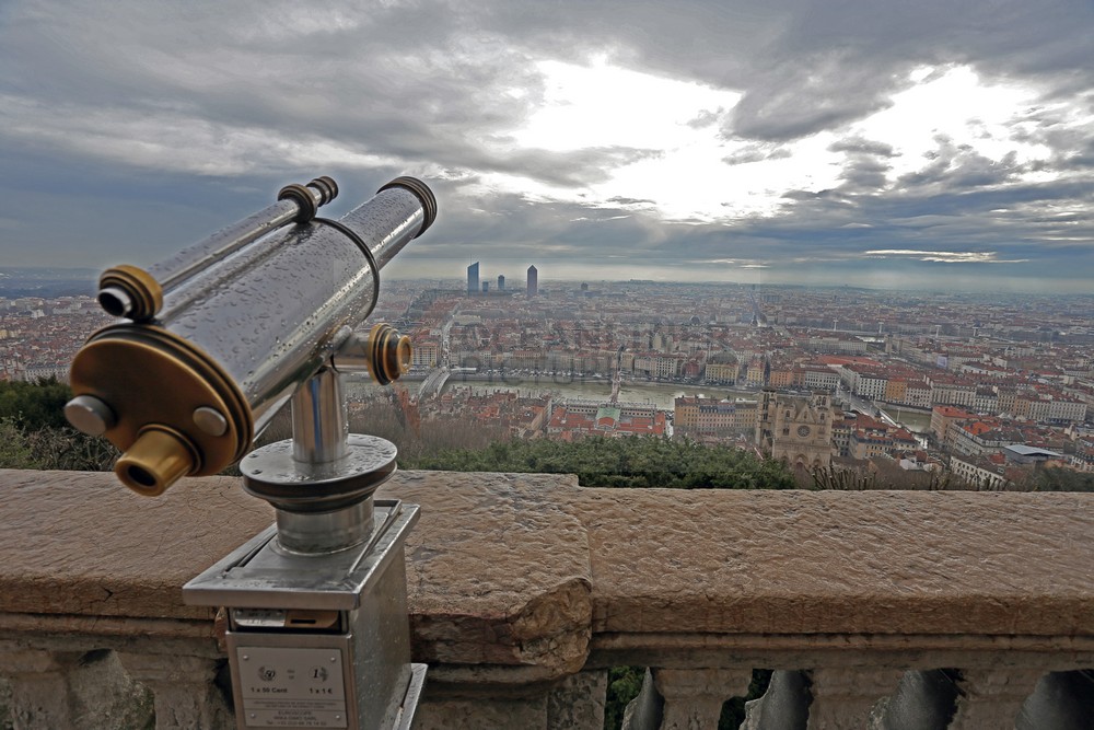 Panoramablick über Lyon von Basilika Notre-Dame de Fourviere