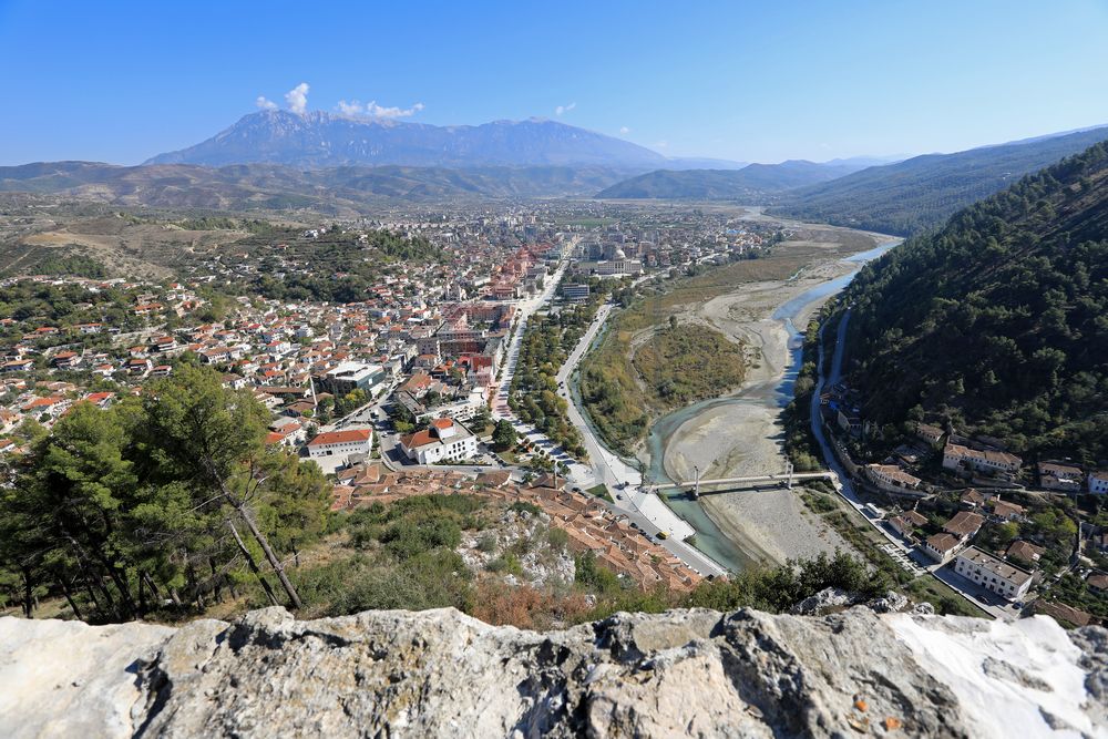 Panoramablick vom Berat Castle in Albanien Panoramablick vom Berat Castle in Albanien