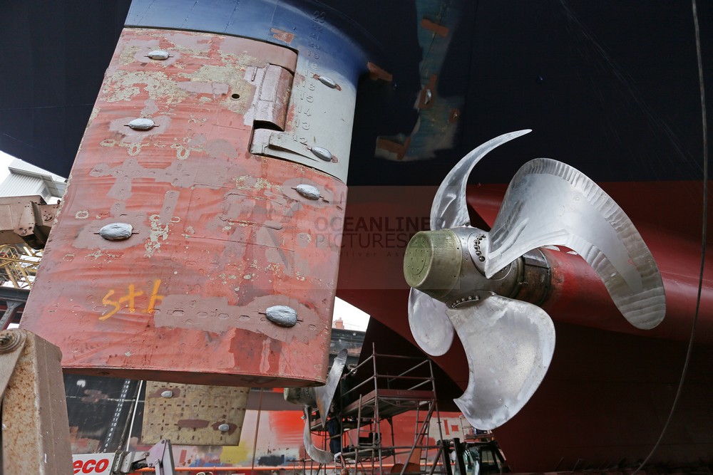 Propeller und Ruderanlage, Zinkanoden MS Albatros Blohm und Voss Werft 15.12.2015