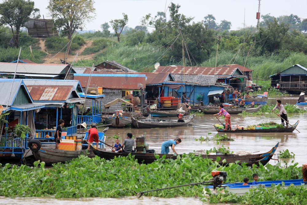 Schwimmende Häuser in Kampong Chhnang