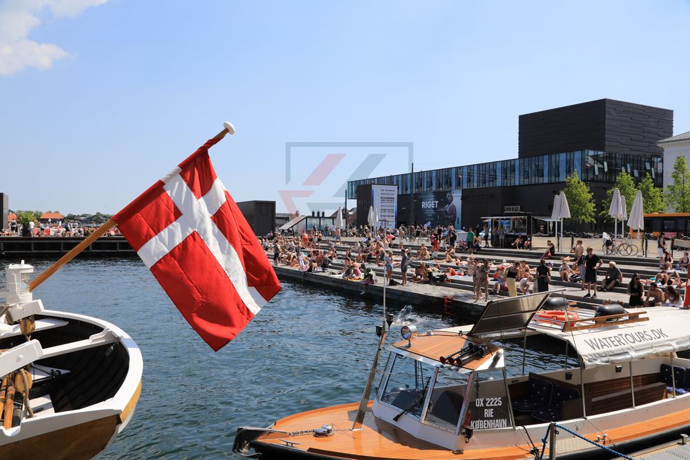 Sommerwetter in Kopenhagen am Ofelia Plads