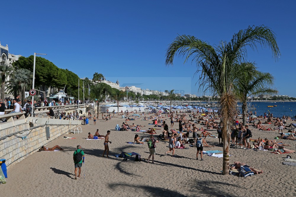 Strand am Boulevard de la Croisette in Cannes