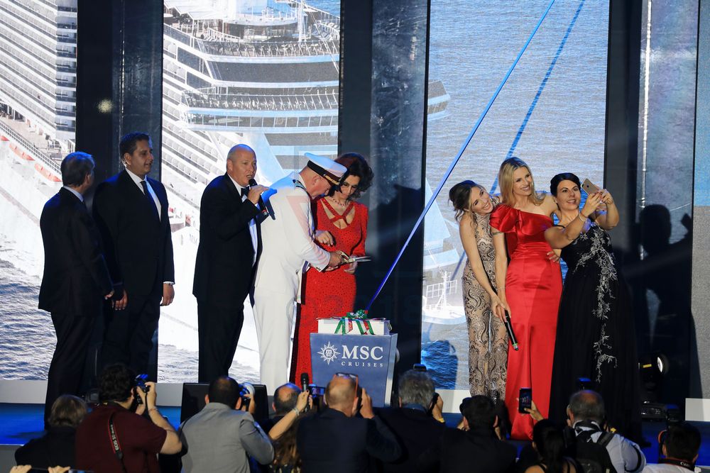 Taufe  der MSC Seaview durch Sophia Loren in Genua am 09.06.2018