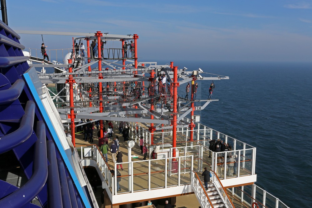 Teil vom Hochseilgarten der Norwegian Escape