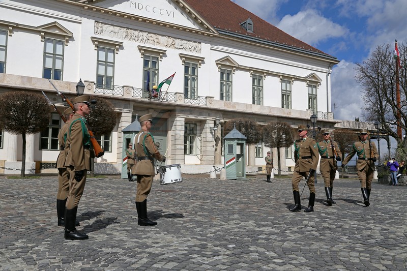 Wachwechsel Palast Budapest 01.04.2015