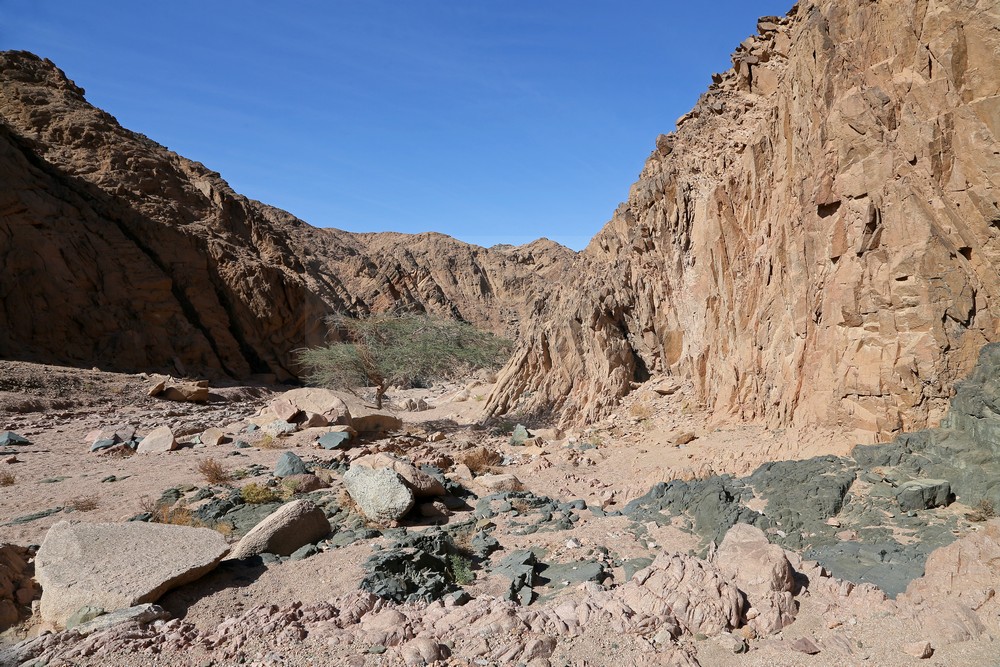Wanderung durch Canyon im Nabq-Nationalpark Wanderung durch Canyon im Nabq-Nationalpark