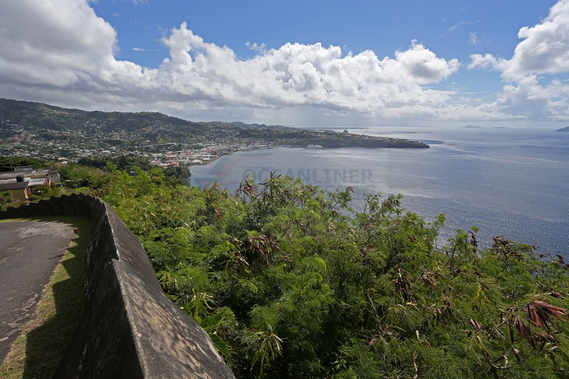 Weitblick vom Fort Charlotte in Kingstown St. Vincent 25.01.2015