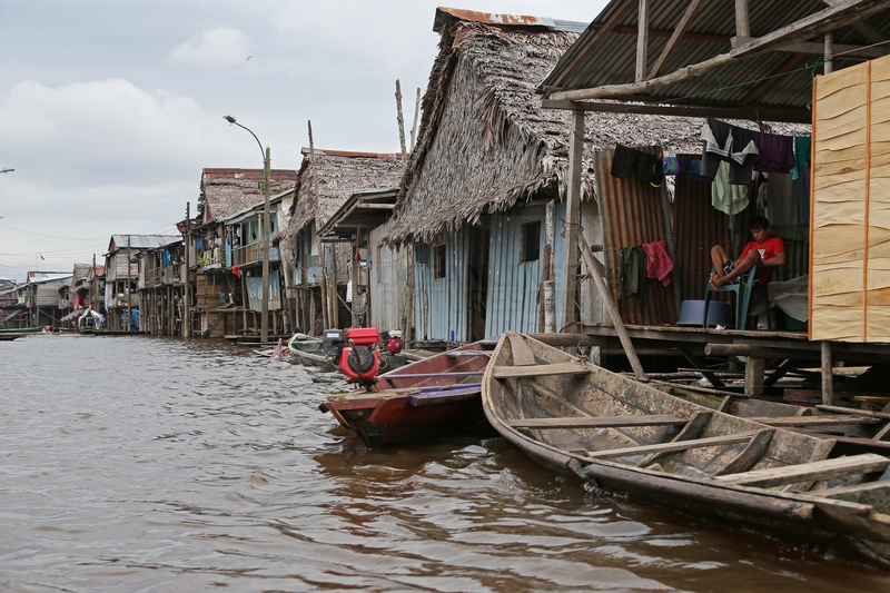Wohnhäuser im Stadtteil Belen in Iquitos in Peru am 08.01.2015 Wohnhäuser im Stadtteil Belen in Iquitos in Peru am 08.01.2015